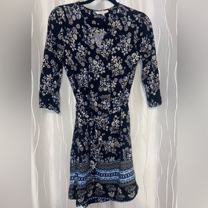 Cute navy print dress, Sz XS